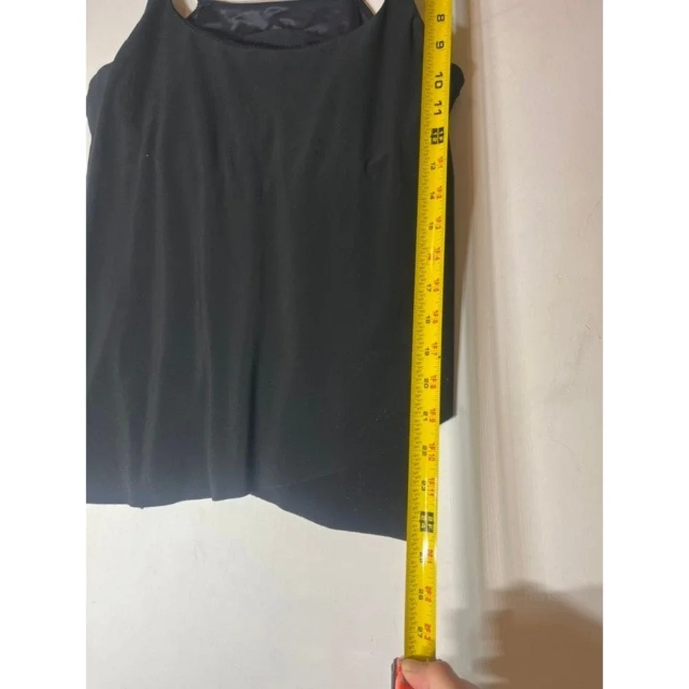 Miraclesuit Womens Black Tiered Tankini Swim Top Gold Hardware Size 8 6513026